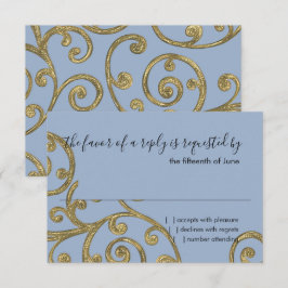RSVP Card Scroll Muster Gold