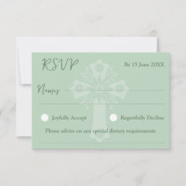 RSVP Card Style 1 Blumenkreuz Grün