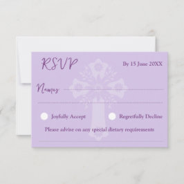 RSVP Card Style 1 Blumenkreuz Lila