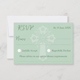 RSVP Card Style 2 Blumenkreuz Grün