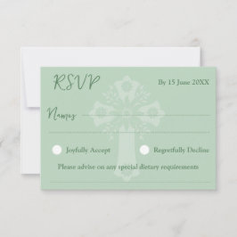 RSVP Card Style 2 Blumenkreuz Grün