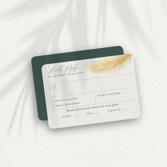 RSVP Card Tropical Beach Palm Green Meal (Von Creator hochgeladen)