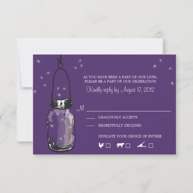RSVP Card Whimsy Fireflies Karte (Vorderseite)