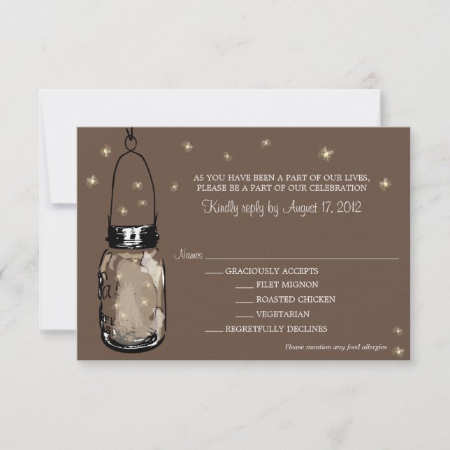 RSVP Card Whimsy Fireflies Karte (Vorderseite)