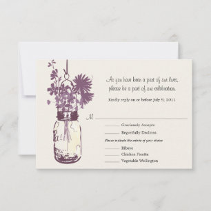 RSVP Card Wild Blume & Mason Jar Karte