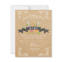 RSVP Cards Deer Antler Wildblume Sternexplosion Ru