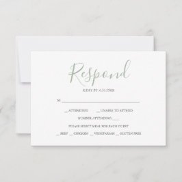 RSVP Cards For Wedding Sage Green Karte
