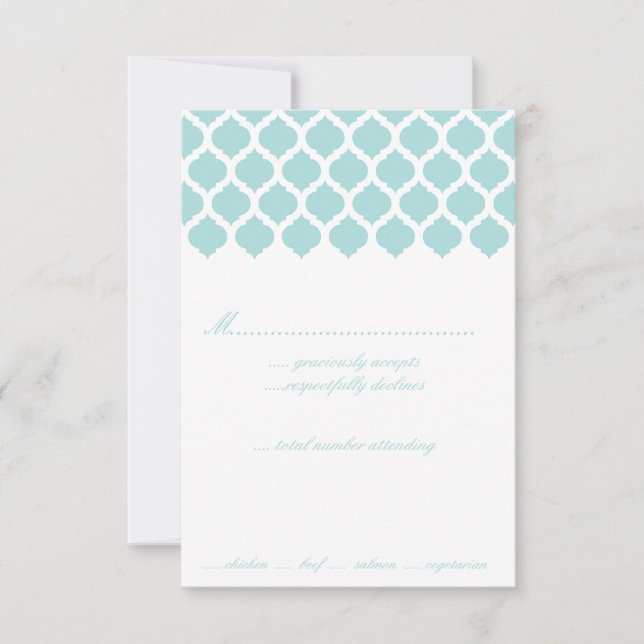 RSVP Cards für blaue marokkanische Muster (Vorderseite)