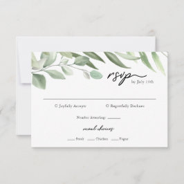 RSVP Cards für einfache Grünflächen-Blätter