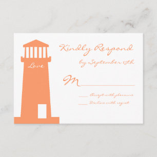 RSVP Cards für Nautical Lighthouse Beach Karte