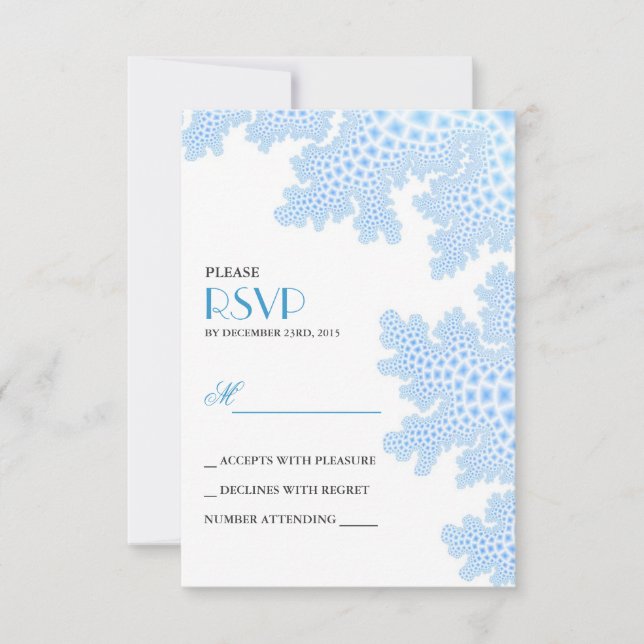 RSVP Cards für Sea Coral Beach Hochzeiten (Vorderseite)