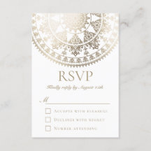 RSVP Cards Gold Foil