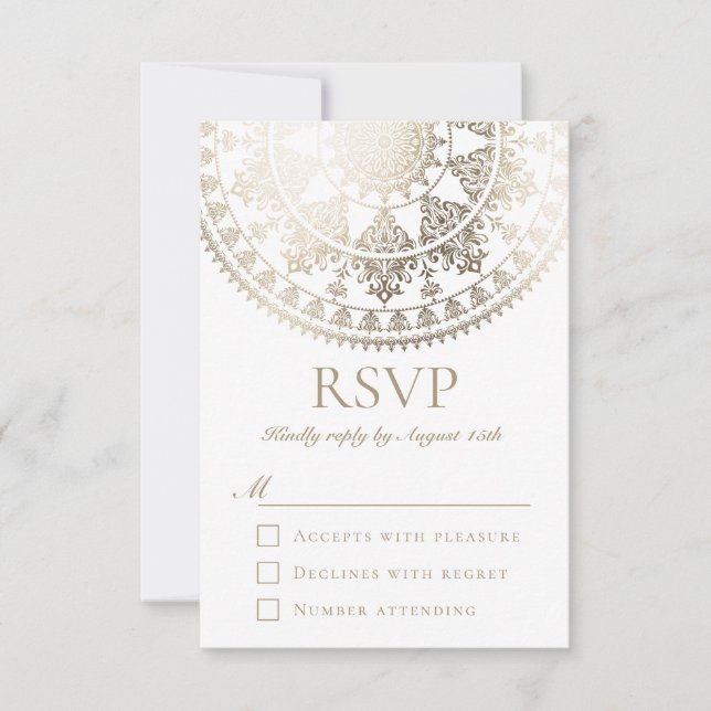 RSVP Cards Gold Foil Karte (Vorderseite)
