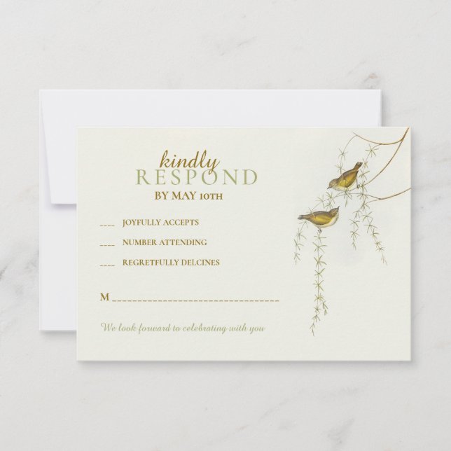 RSVP Cards Love Birds Karte (Vorderseite)