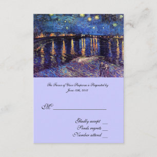 RSVP, carte d'acceptation mariage, Starry Night ..