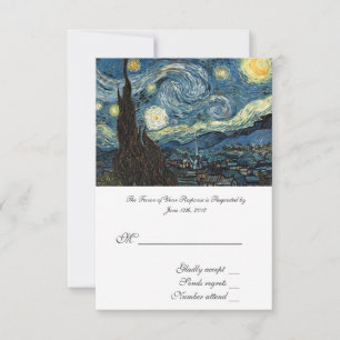 RSVP, carte d'acceptation mariage, Starry Night