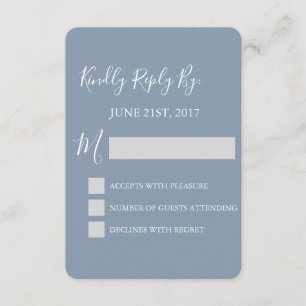 RSVP - Carte de réponse Mariage bleu Dusty