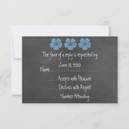 RSVP Chalkboard "Wild Blue Rose" Karte