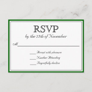 RSVP classique avec bordure vert foncé