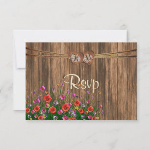 RSVP Coeur de monogramme avec Fleurs sauvages de p