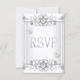 RSVP Coeurs diamant blanc argenté 2