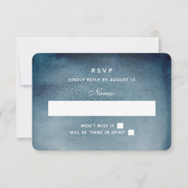 Rsvp de la marine. Mariage moderne bleu aquarelle.