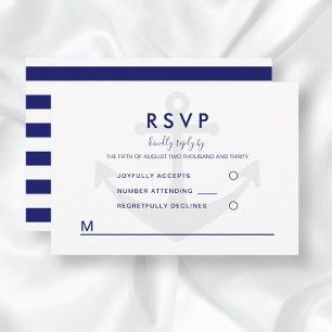 RSVP de mariage à l'ancre nautique moderne