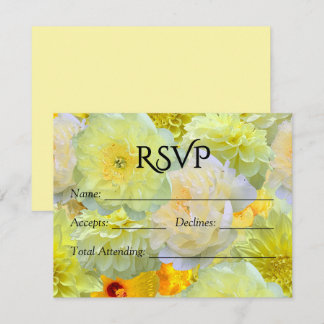 RSVP de mariage à l'aquarelle florale jaune plus g