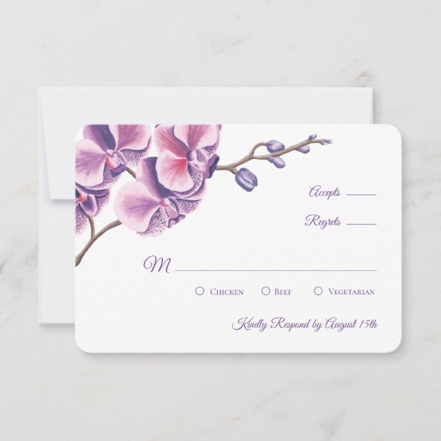 RSVP de mariage à l'orchidée pourpre (Devant)