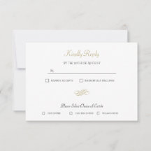 RSVP de mariage minimal or