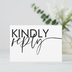 RSVP de mariage moderne noir et blanc
