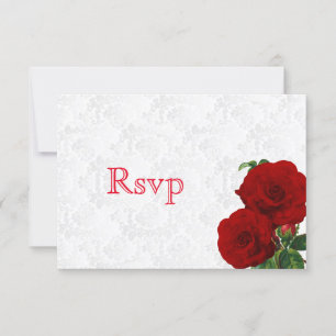 RSVP Deep Red Rose Floral Mariage