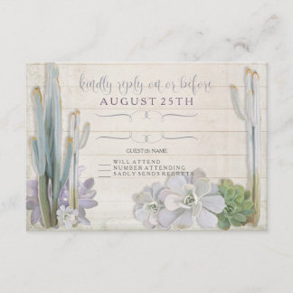 RSVP Desert Cactus Succulente Typographie moderne