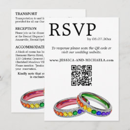 🌈 RSVP+Details LGBTQ Verwoben in Pride Begleitkarte
