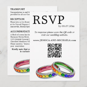 🌈 RSVP+Details LGBTQ Verwoben in Pride Begleitkarte