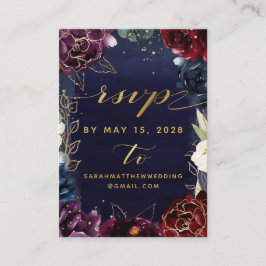 RSVP & Details Online-Karte für Hochzeiten in Burg Visitenkarte
