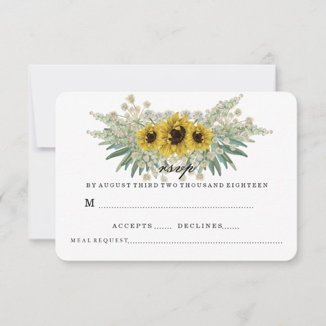 RSVP DU MARIAGE TOURNESOL ET VERTS (Devant)