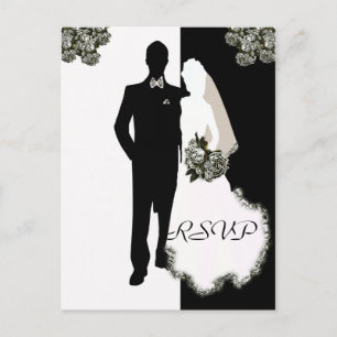 RSVP Einladungs-Template-Postkarte für Hochzeiten Einladungspostkarte