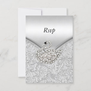 RSVP Élégant Argent Anniversaire White Swan