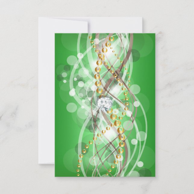 RSVP Elegant Lime Green Gold Diamond Jewel Party (Devant)