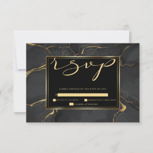 RSVP   Elégant or marbré et noir