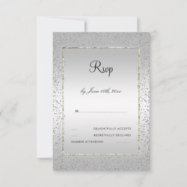RSVP élégant pour les 60 ans de mariage en confett (Devant)