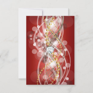 RSVP Elegant Rot Gold Diamant Juwel Party Karte