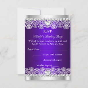 RSVP Elegant Royal Purple Lace Soie Anniversaire