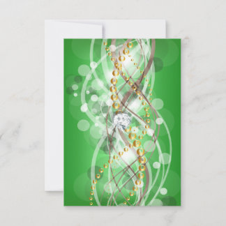 RSVP Elégant Vert Citron Or Diamant Bijou Fête