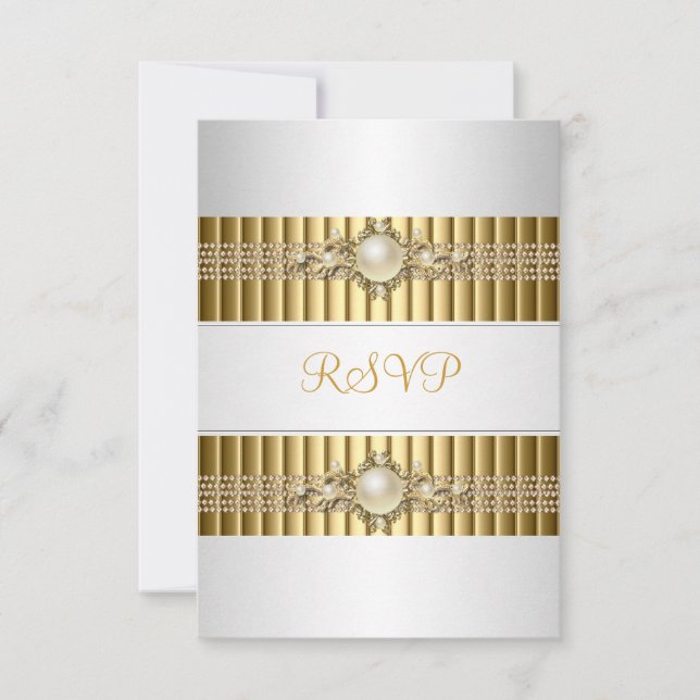 RSVP Elegant White Pearl Gold chaîne 30e anniversa (Devant)