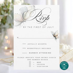 RSVP   Elegante abstrakte Tinte Pastell Schmetterl Karte
