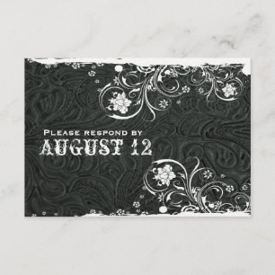 RSVP en cuir noir rustique