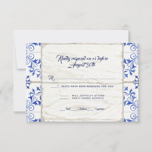 RSVP Ferme Agritole Lapis Bleu Blanc Bois Rustique (Devant)