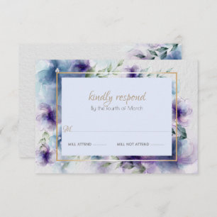 RSVP Fleurs d'aquarelle translucides à violet bl